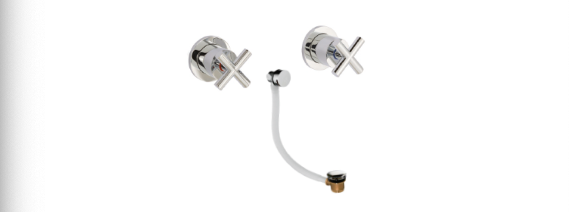 TP Solex Chrome Concealed Valves with Click Clack Waste