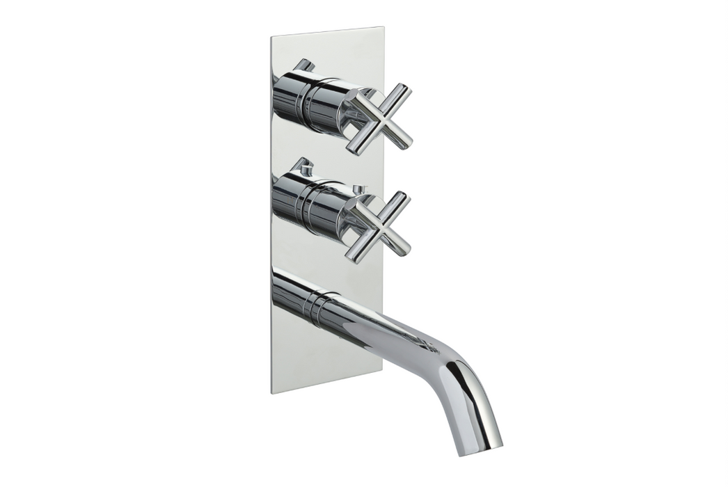 JTP Solex Chrome 2 Outlet Shower Valve with Spout
