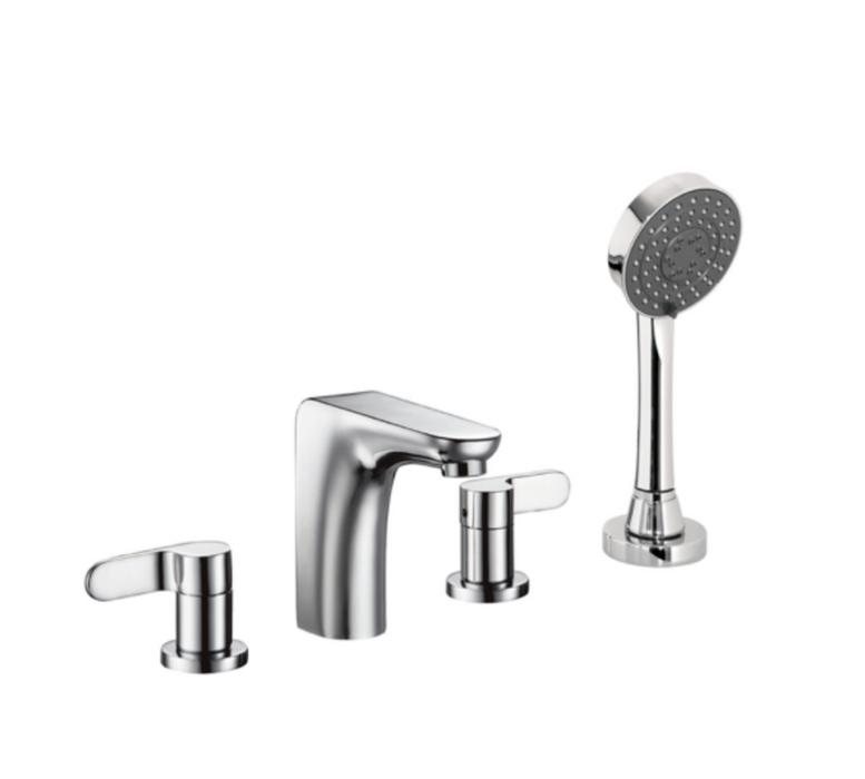 JTP Vue Chrome 4 Hole Bath Shower Mixer with Extractable Handset