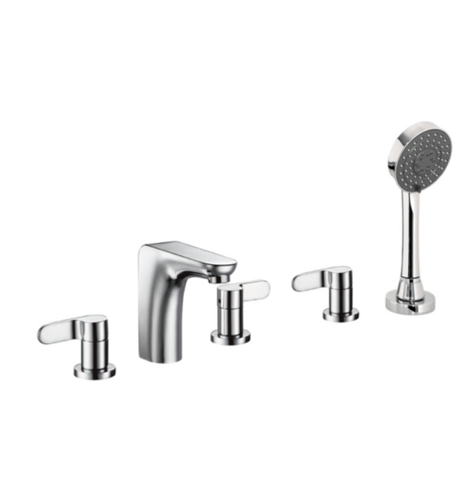 JTP Vue Chrome 5 Hole Bath Shower Mixer with Extractable Handset