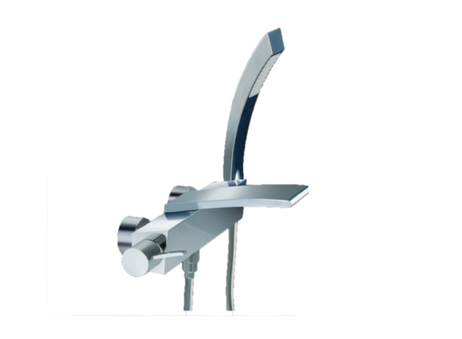 JTP Wings Chrome Wall Mounted Bath Shower Mixer
