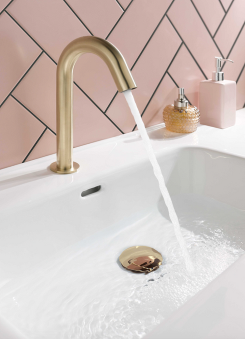 JTP Sensor Brushed Brass Deck Mounted Basin Mixer