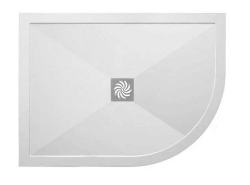 TM Offset Quadrant 25mm Symmetry Stone Resin Shower Tray Right Hand - Select Size