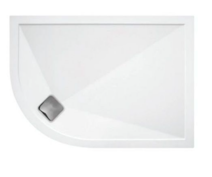 TM Offset Quadrant 25mm Elementary Stone Resin Shower Tray Left Hand - Select Size