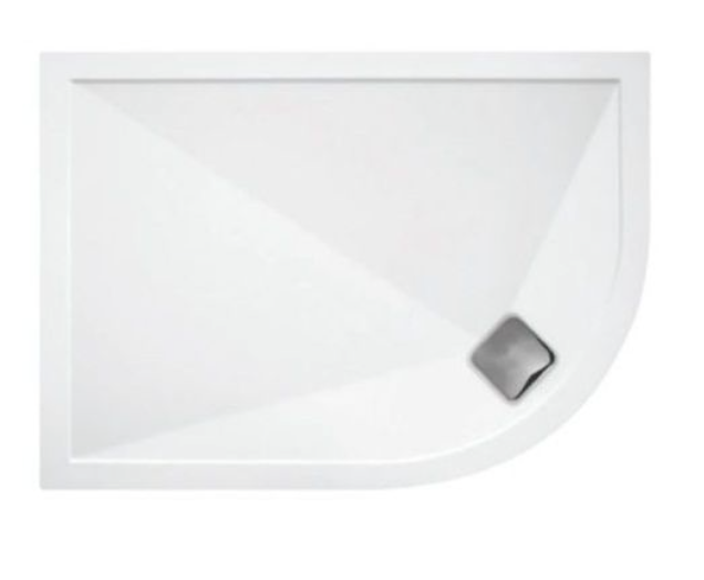 TM Offset Quadrant 25mm Elementary Stone Resin Shower Tray Right Hand - Select Size
