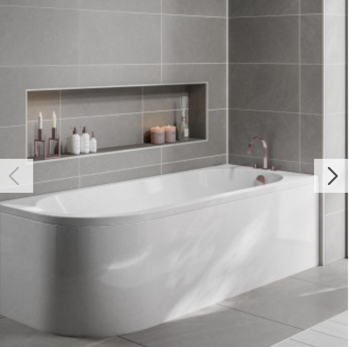 Trojan J Shape Single Ended Reinforced Bath 1700 x 750mm LH