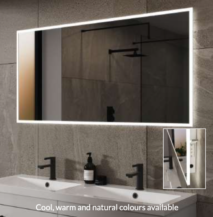 Sensio Glimmer Pro LED Mirror with Diffused Border 800mm x 600mm