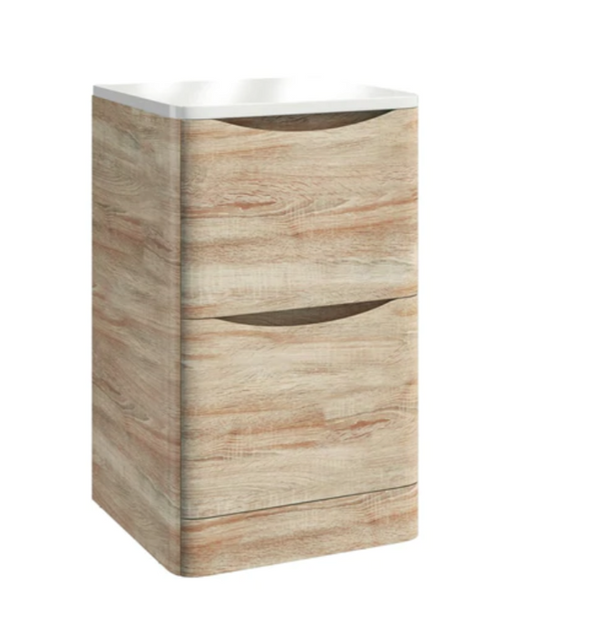 Bella Matt Grey 600 Floor Standing Vanity with Worktop