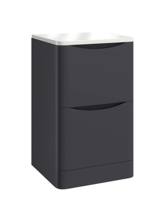 Bella Matt Grey 600 Floor Standing Vanity with Worktop
