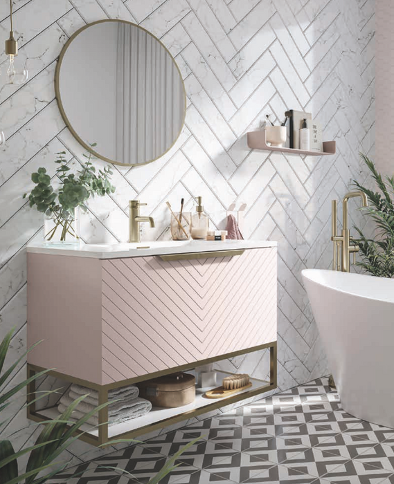 Chevron Blue 800 Vanity Unit with Ambience Basin