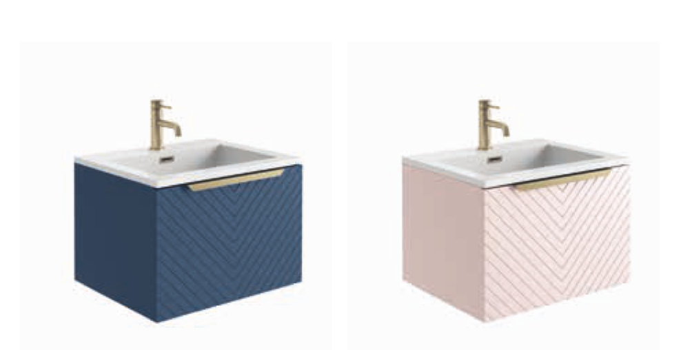 Chevron Pink 600 Vanity Unit with Ambience Basin