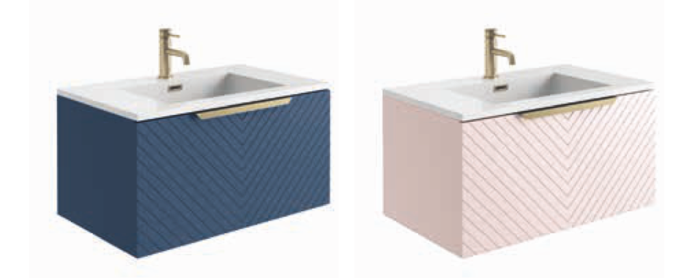 Chevron Blue 800 Vanity Unit with Ambience Basin