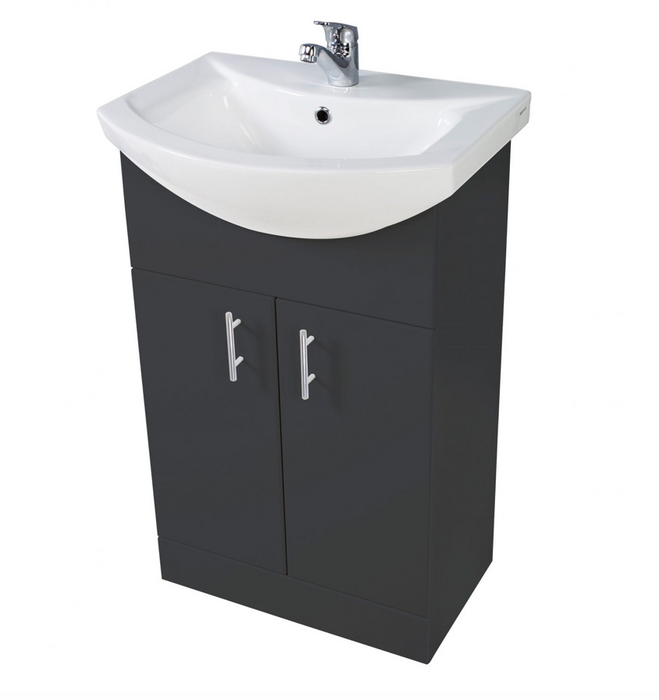 Lanza Anthracite 450 Floor Cabinet with Basin