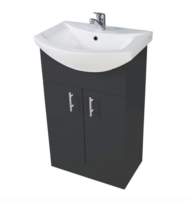 Lanza Anthracite 750 Floor Cabinet with Basin
