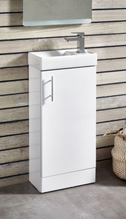 Lanza White 400 Floor Standing Cloak Vanity with Basin