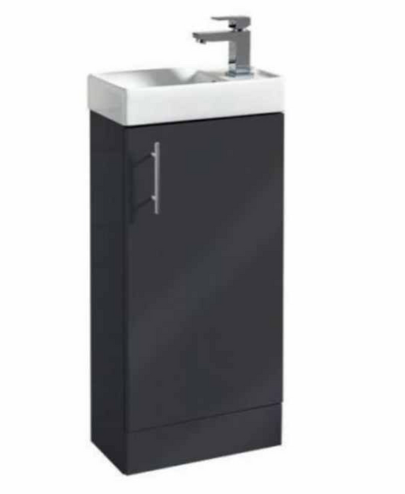 Lanza White 400 Floor Standing Cloak Vanity with Basin