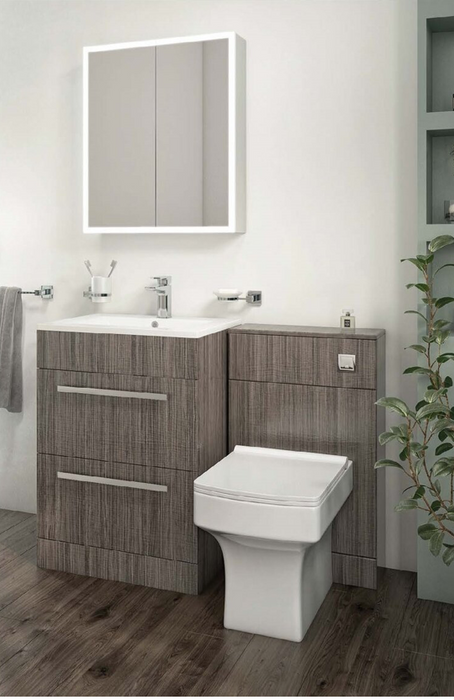LILI Avola Grey 600 2 Door Vanity Unit with Basin