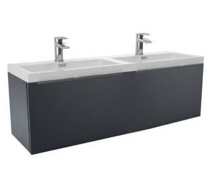 Muro Matt Grey 1200 Vanity with Basin and Chrome Handle