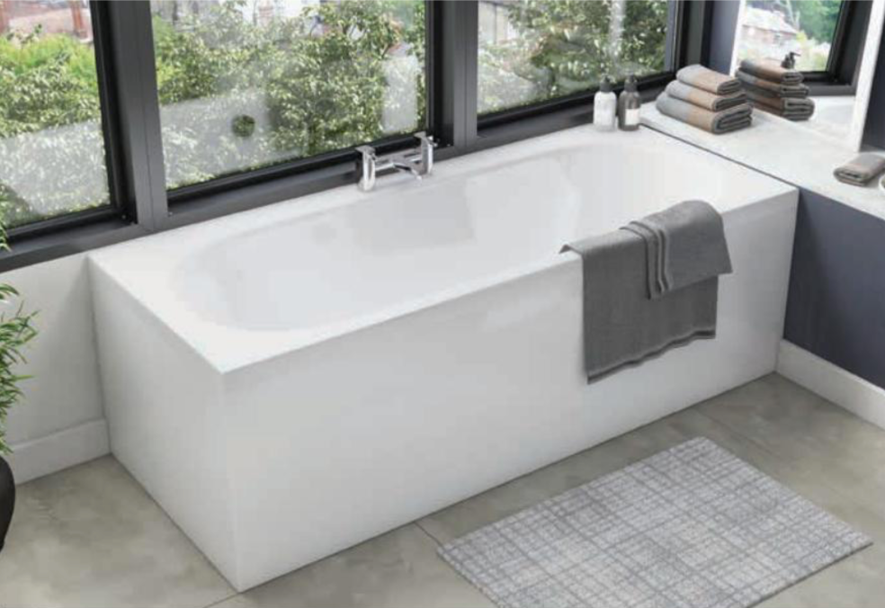 Round Double Ended Acrylic Bath 1700 x 700mm
