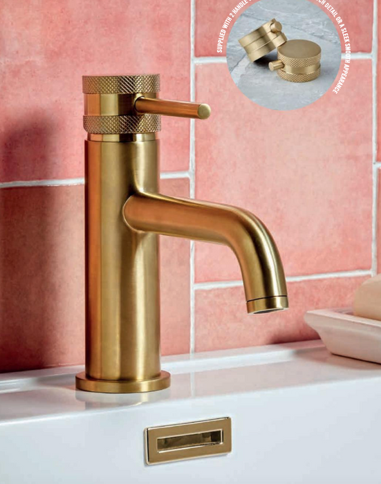 Core Brushed Brass Tall Mono Basin Mixer