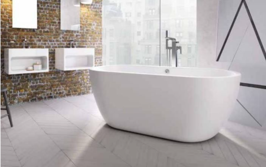 Onyx Gloss White Freestanding Bath 1555 x 745