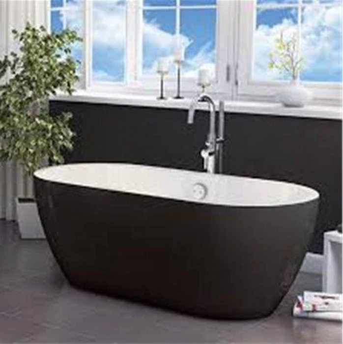 Onyx Noir Black Freestanding Bath 1655 x 745