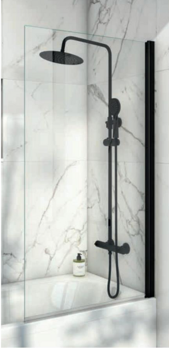 S6 Noir Black Profile Radius Edge 6mm Bath Screen 1400 x 800mm