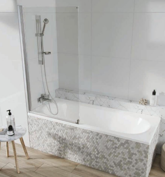 S6 Acqua Arm Chrome 4 Panel Bath Screen 1500 x 800mm