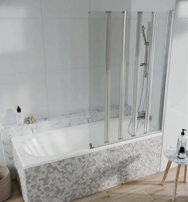 S6 Acqua Arm Chrome 4 Panel Bath Screen 1500 x 800mm