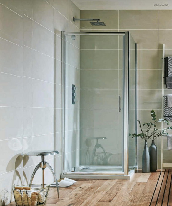 S6 Chrome Pivot Door Enclosure 900mm