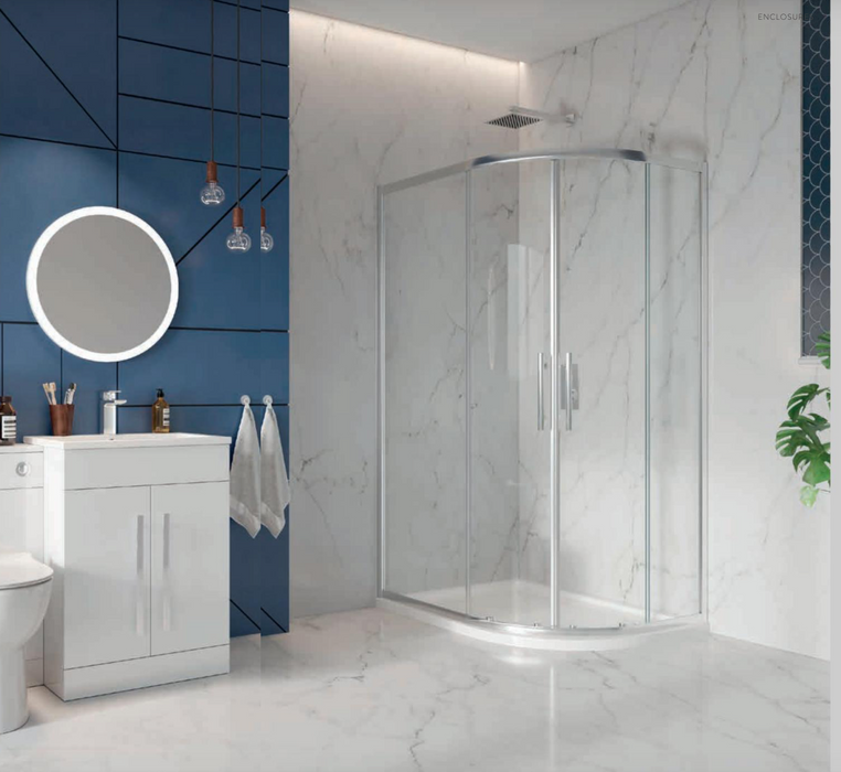 S6 Offset Double Door Quadrant 8mm Enclosure 1200 x 800mm