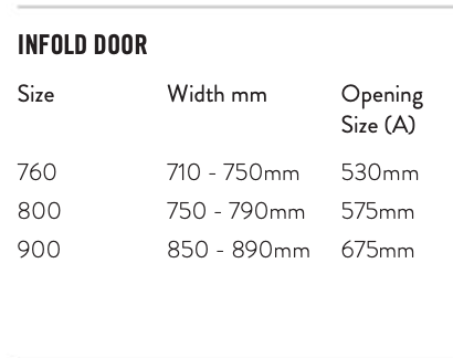 S6 Infold Door 8mm Enclosure 760mm
