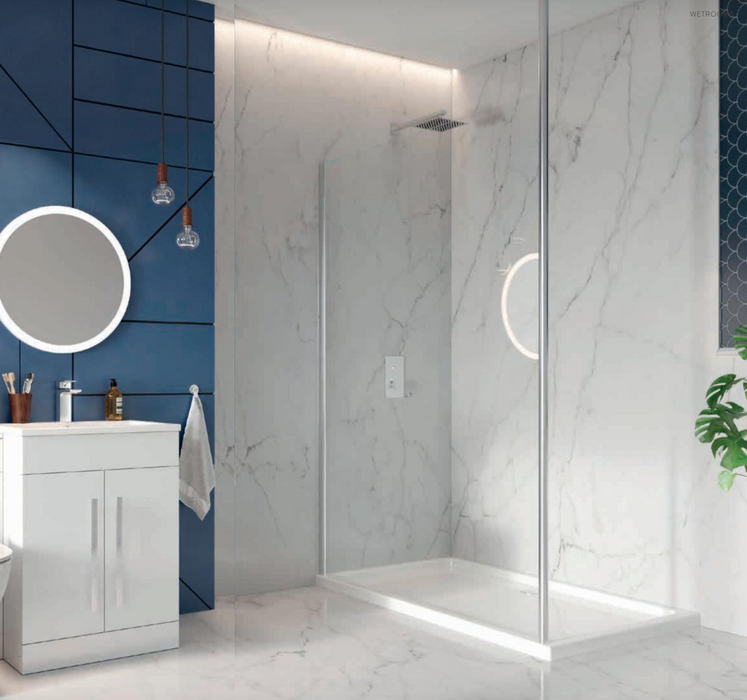 S8 Chrome Single Wetroom Panel 1200mm