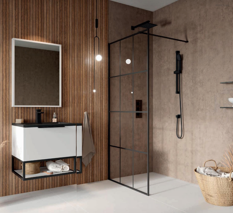 S8 Noir Grid Single Wetroom Panel 1000mm