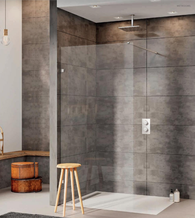 S8 Chrome Single 10mm Wetroom Panel 1000mm