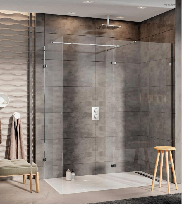 S8 Chrome Single 10mm Wetroom Panel 1200mm