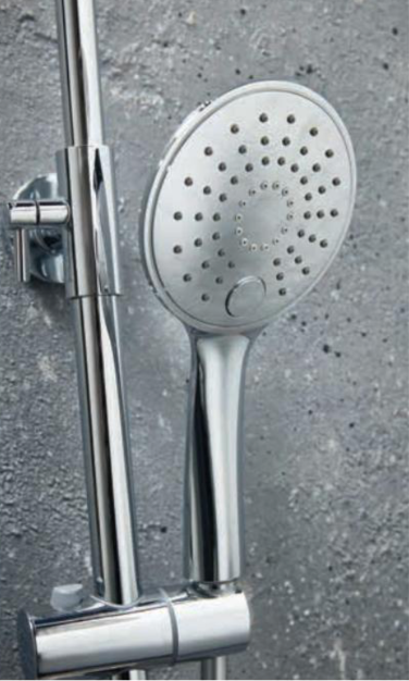 Messi Chrome Round Cool Touch Rigid Riser Shower Kit