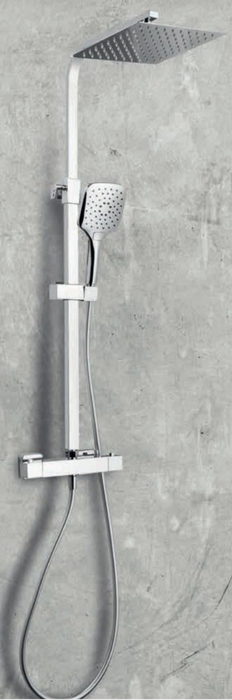 Heiler Chrome Square Cool Touch Rigid Riser Shower Kit