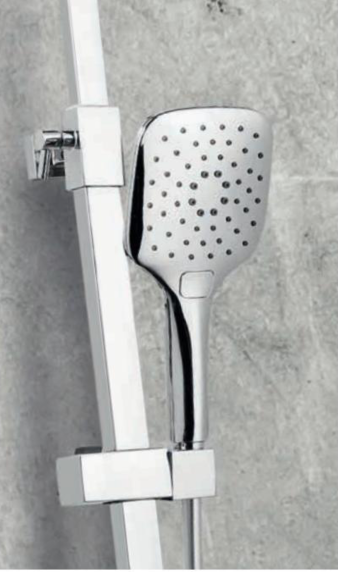Heiler Chrome Square Cool Touch Rigid Riser Shower Kit