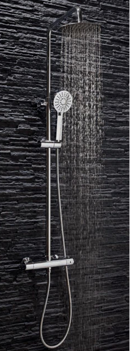 Middleton Chrome Round Rigid Riser Shower Kit