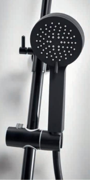 Middleton Noir Black Round Rigid Riser Shower Kit