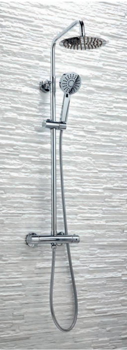 Serena Chrome Round Rigid Riser Shower Kit