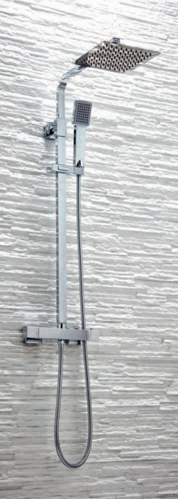 Elliot Chrome Square Rigid Riser Shower Kit