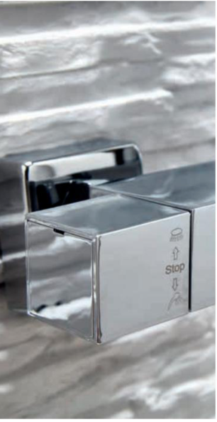 Elliot Chrome Square Rigid Riser Shower Kit