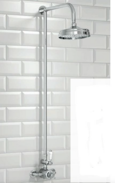 Traditional Chrome Rigid Riser Shower with Fixed Head