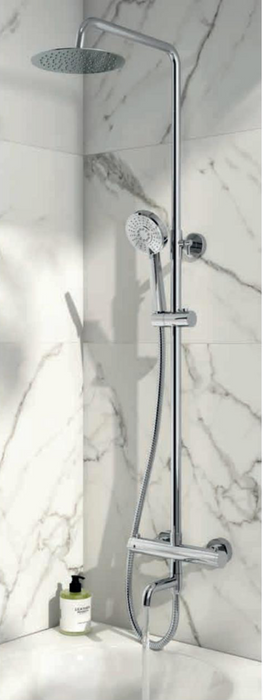 Solar Chrome Rigid Riser Shower with Bath Filler