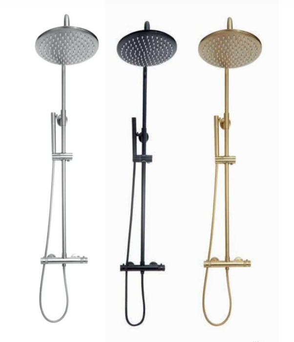 Core Chrome Round Rigid Riser Shower