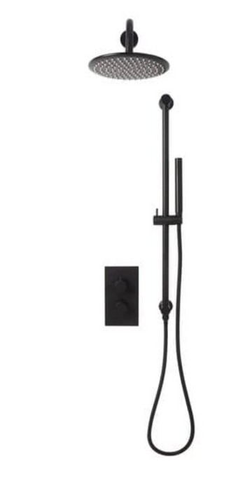 Core Chrome Round Handle with Head and Handset Riser Kit