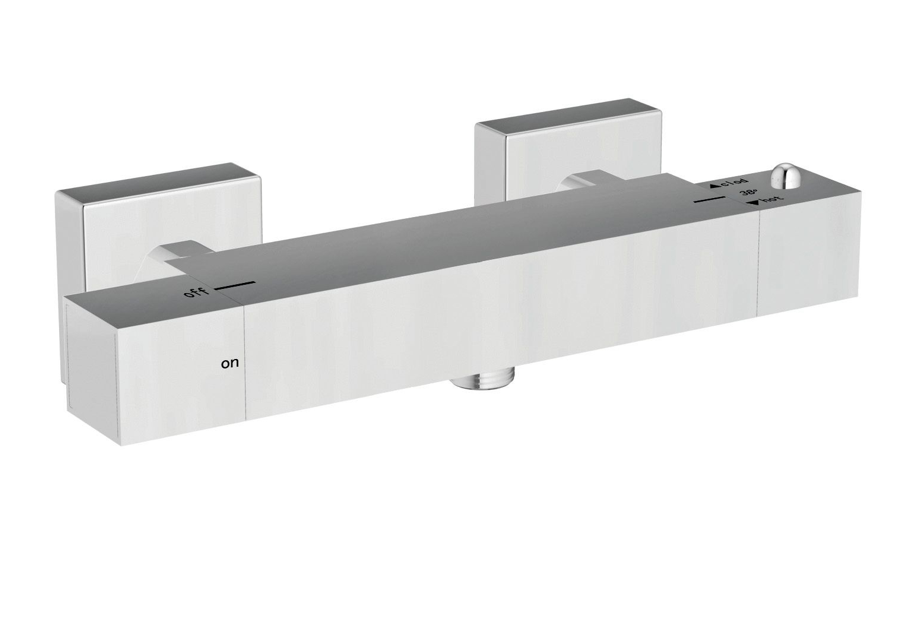 Scudo Noir Black Square Exposed Thermostatic Valve