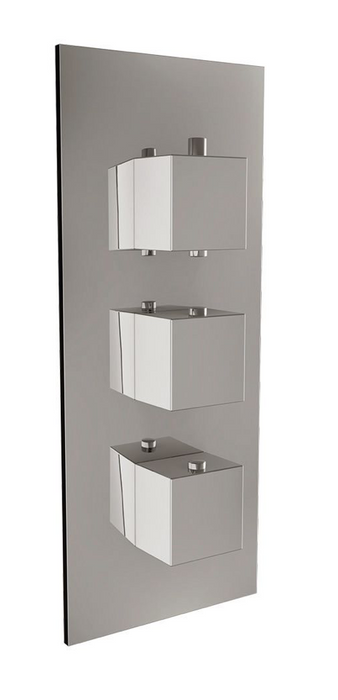 Scudo Chrome Round Triple Round Handle with 2 Outlet Concealed Valve
